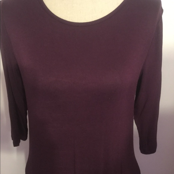 WINE/EGGPLANT MAXI DRESS WITH POCKETS - Picture 4 of 8